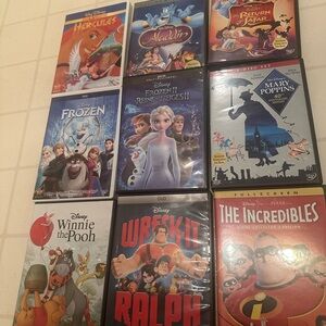 Disney Animated Movie DVD Lot - Classic Titles 9 dvds